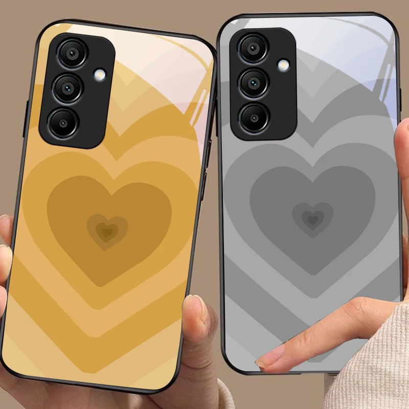 

Multiple hearts For Samsung Galaxy A15 5G 54 4G 51 50 24 35 90 71 12 51 53 52S 80 22 34 Black tempered glass phone case