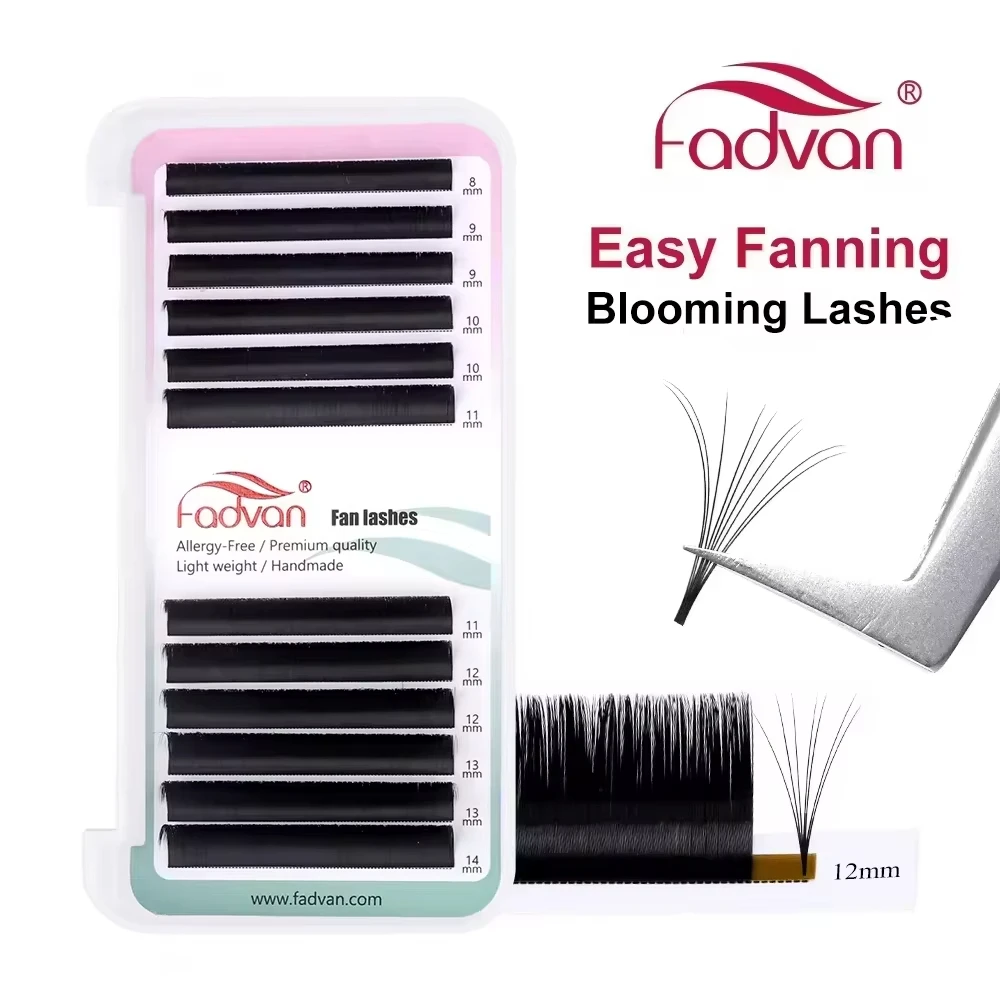 

Fadvan Easy Fan Eyelash Extension Volume Self-making Flare Blooming Eyelash Soft Faux Mink Lash Individual Flowering Soft Lashes