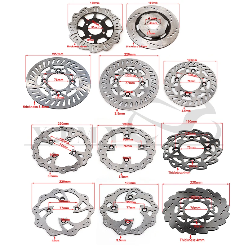 

180mm 190mm 220mm 230mm motorcycle KAYO BSE 125cc 140cc 160cc pocket off-road vehicle front and rear disc brake discs