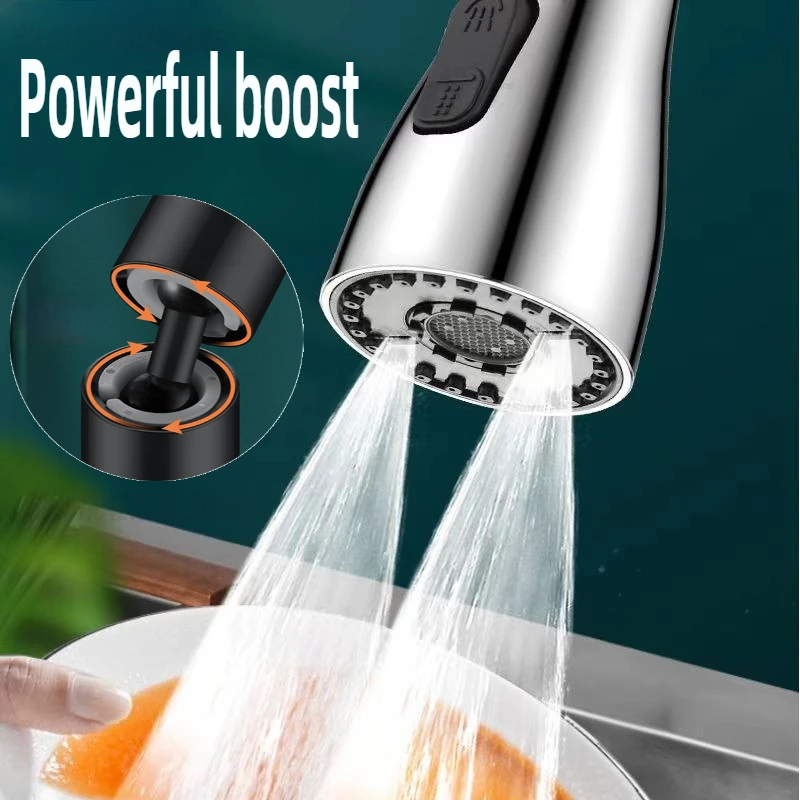 صنبور مرفق 3 طرق دش رئيس المطبخ مغسلة صنبور 360 درجة دوران رئيس صنبور دوار ملحق