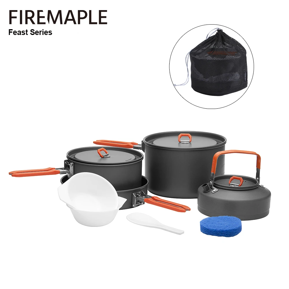 

Fire Maple Cookware Kit Backpacking Aluminum Cooking Picnic Set Outdoor Camping Hiking Frypan Foldable Feast Series Tableware