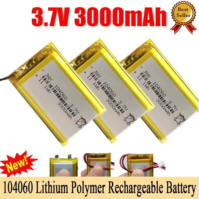 SUYIJIA New 3.7V 3000mAh 104060 Polymer Lithium Rechargeable Battery FOR Camera GPS Navigator MP5 DVR Bluetooth Speaker Player