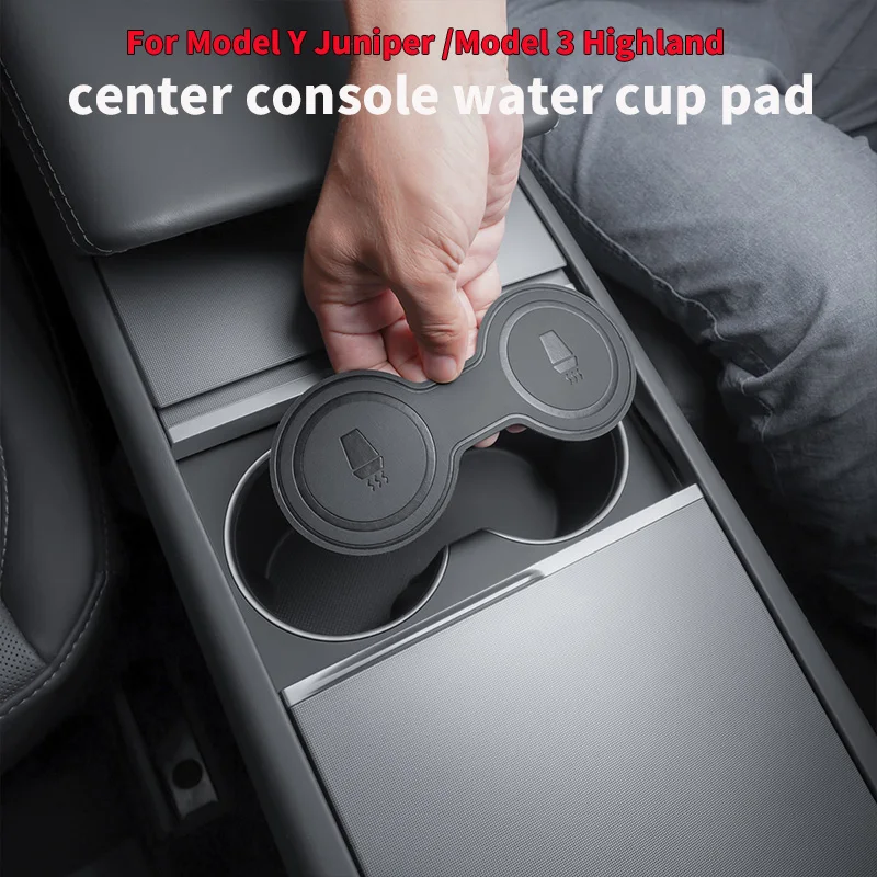 

For Tesla Model Y Juniper center console cup pad, Model 3 Highland beverage rack anti protection pad, anti slip pad