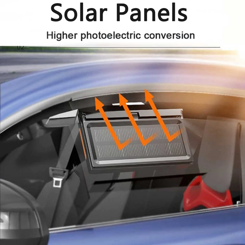 Car Solar Powered Window Exhaust Fan Car Solar Power Air Vent Radiator Fans Vehicle Ventilation Fan