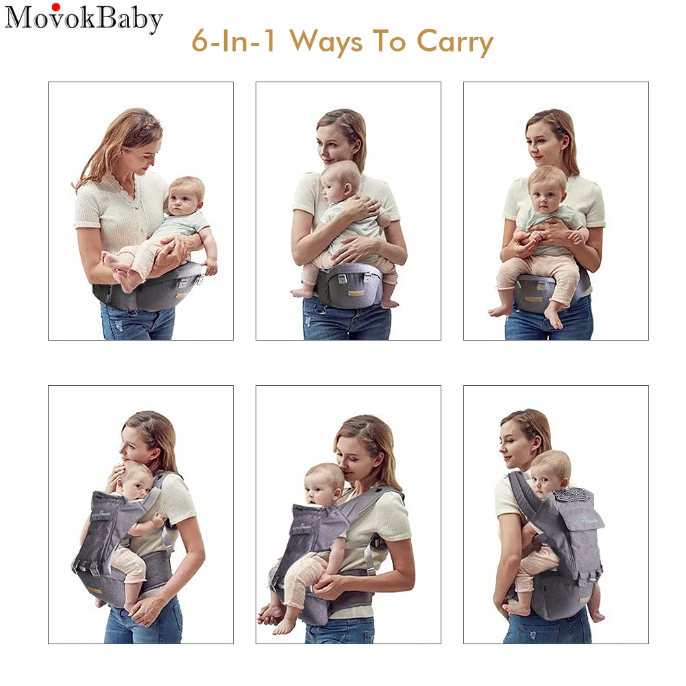 Ergonomic Baby Carrier Bag Waist Stool Walker Sling Belt Kid Infant Hold Hip Seat Front Carry Back Carry Best Gift Breathable