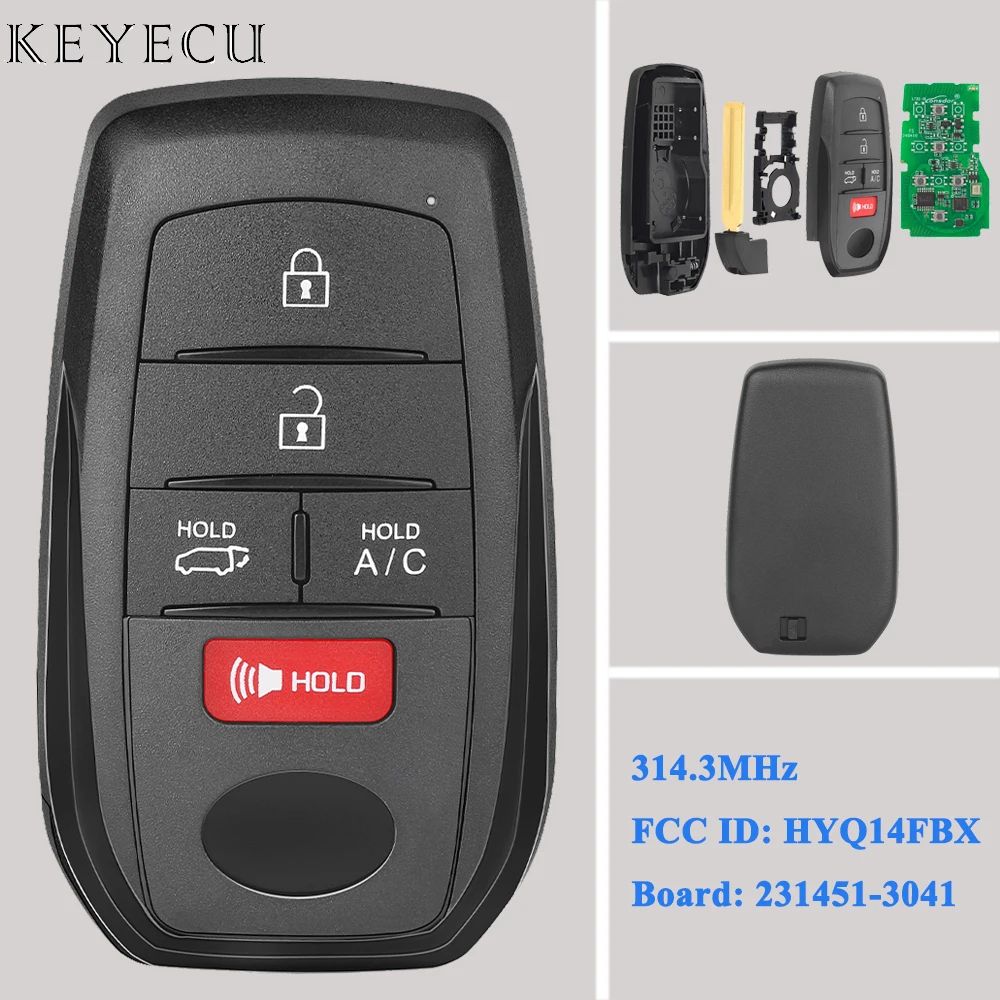 Keyecu For Toyota RAV4 Prime 2021 2022 2023 BZ4X 2023 2024 Smart Remote Car Key Fob HYQ14FBX 231451-3041 8990H-42380 8990H-42520