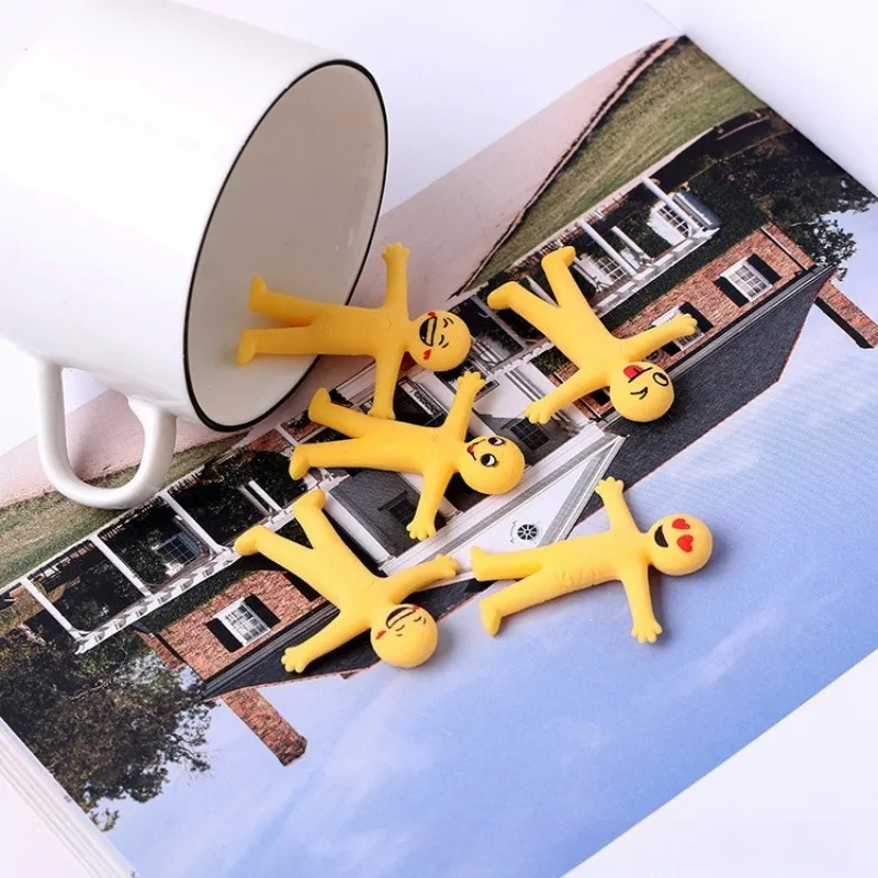 9 pçs amarelo elástico sensorial brinquedo fidget bonecas dobráveis alívio do estresse e anti-ansiedade espremer sensorial