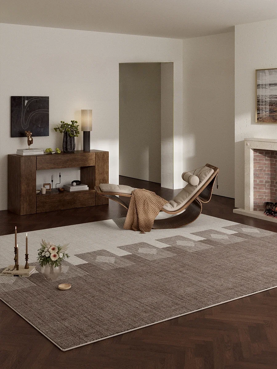 

Geometric Striped Living Room Carpet Luxurious Decorative Rugs Washable Carpets Comfortable Soft Bedroom Rug Tapete