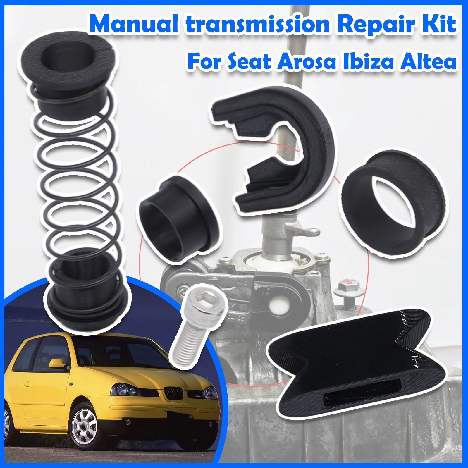 

8pcs Upgrade Gear Lever Spring Bearing Bushing For Seat Arosa Ibiza Altea Gearbox Shaft Bearing Linkage Repair Selector Kit