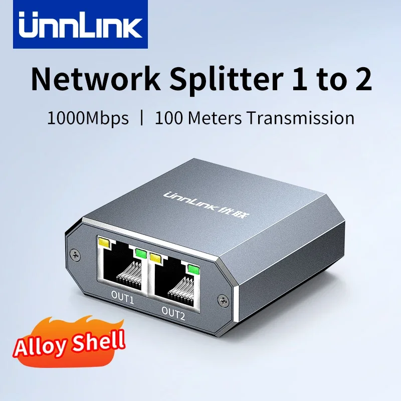 

Разветвитель Unnlink Ethernet от 1 до 2 1000 Мбит/с, сетевой адаптер Rj45 Lan для ТВ, ПК, телеприставки, маршрутизатора