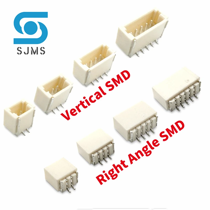 20pcs SH1.0 SMD SMT 1.0MM Pitch Male pin header Vertical/Right Angle connector 2P/3P/4P/5P/6P/7P/8P/10P For PCB Board SH Socket