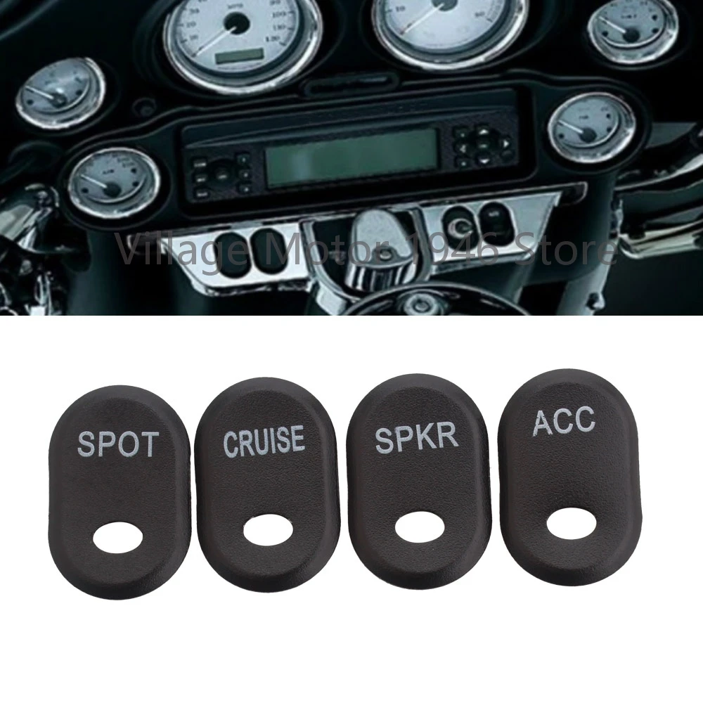 New Black Steel Motorcycle Rocker Panel Switch Button Covers For Harley Davidson Touring Road Glide Electra Glide Street Glide