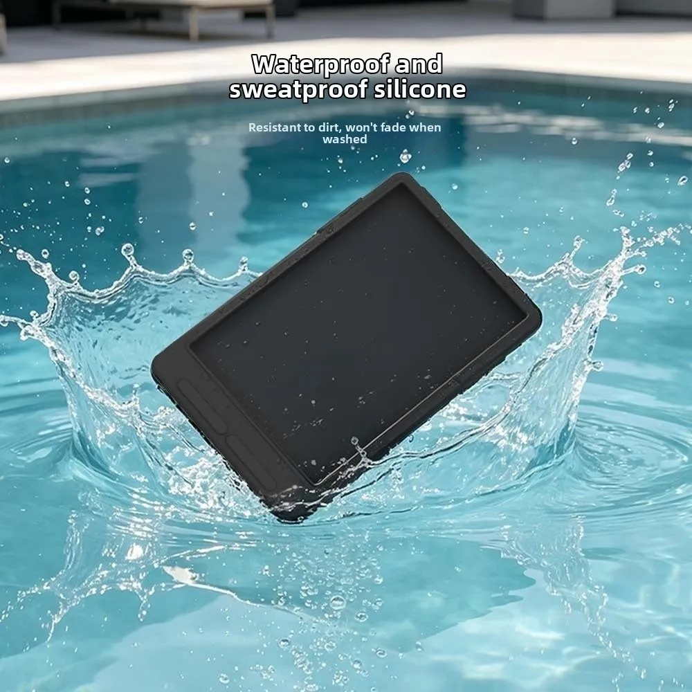 Soft Silicone Protective Cover Shock Resistant Water Resistant EBook Reader Case Washable Surface with Lanyard for XTEINK X3