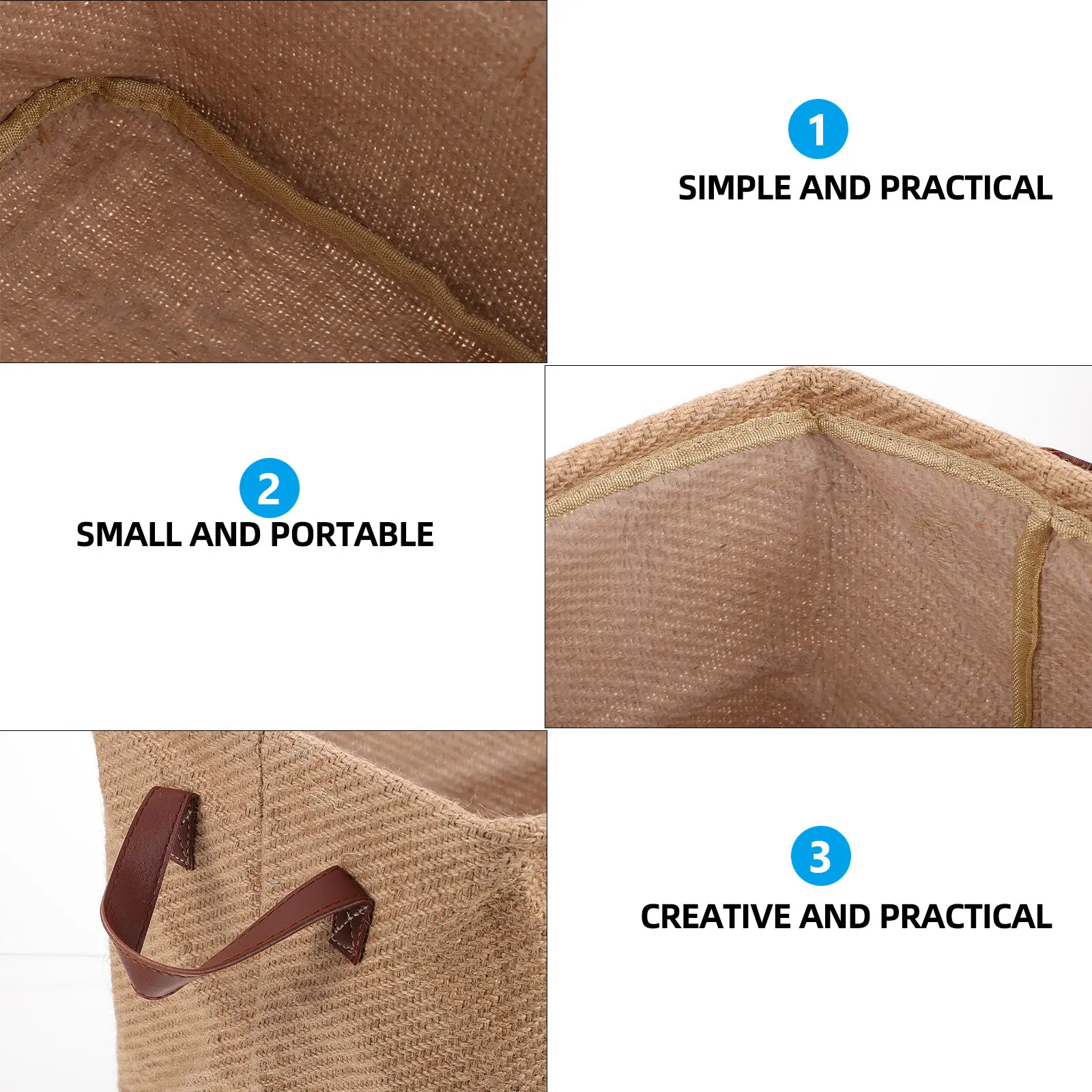 

Jute Basket Foldable Laundry Box ganizer Clothing Toys Sundries Simple Design Matching Room Style Saving Space Storage