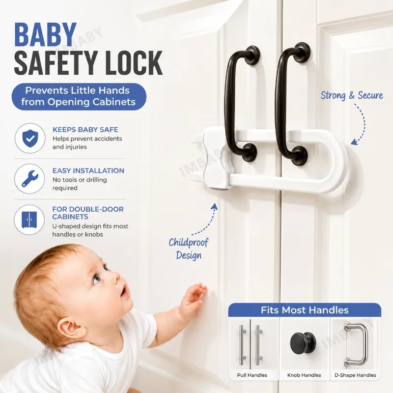imbaby-u-shaped-baby-cabinet-safety-lock-no-drill-childproof-drawer-lock-for-double-door-handle-home-safety-pet-proof-design