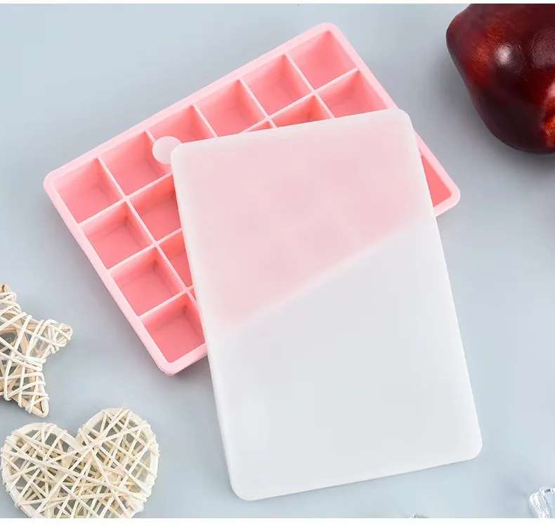 24 Grid Silicone Ice Cube Mold Big Square Ice Cube Tray Mold Ice Cube Maker Non-toxic Durable Bar Pub Wine Ice Blocks Maker