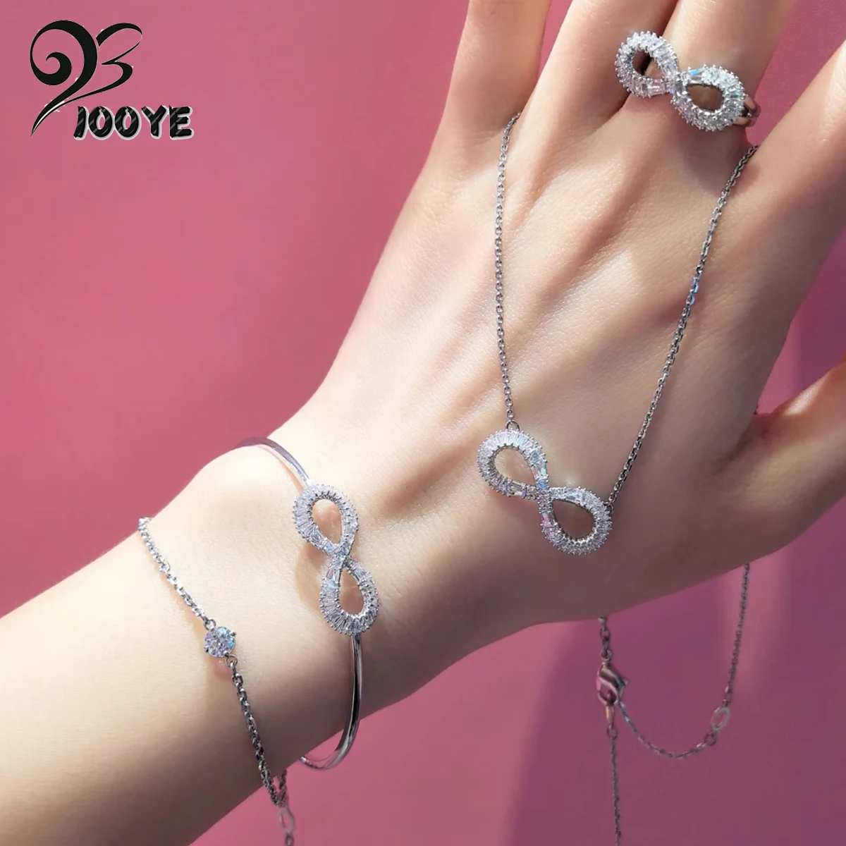 Original 2024 New Trend Fine Jewelry Sets Charm White Twisted Crystal Fashion Necklaces Earrings Ring Anniversary Gift for Women