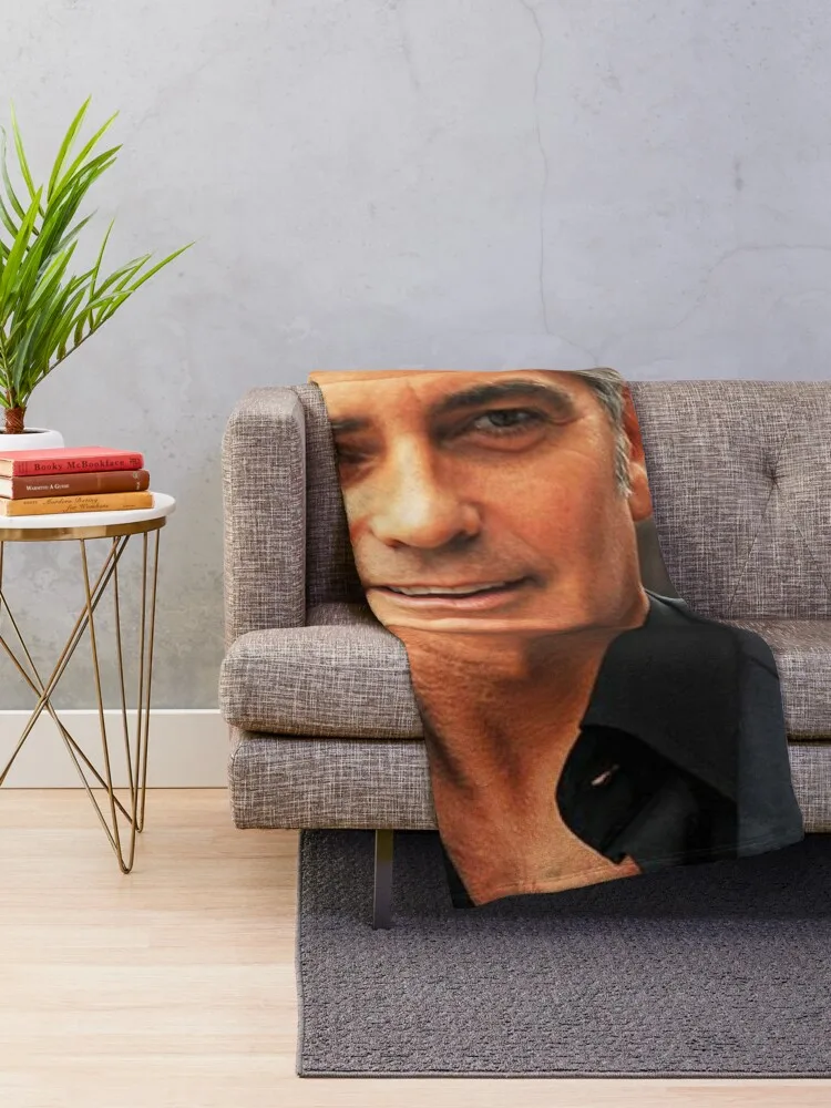 George Clooney Photo Art Throw Blanket Polar blanket Sofas