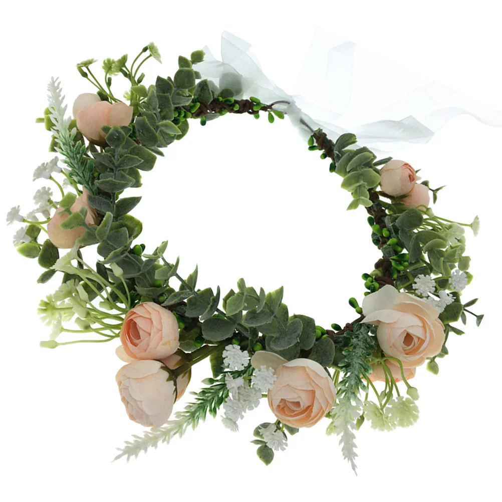 

Flowers Bridal Wreath Headdress Hair Garland Headwear Wedding Hoop Headband Decoration