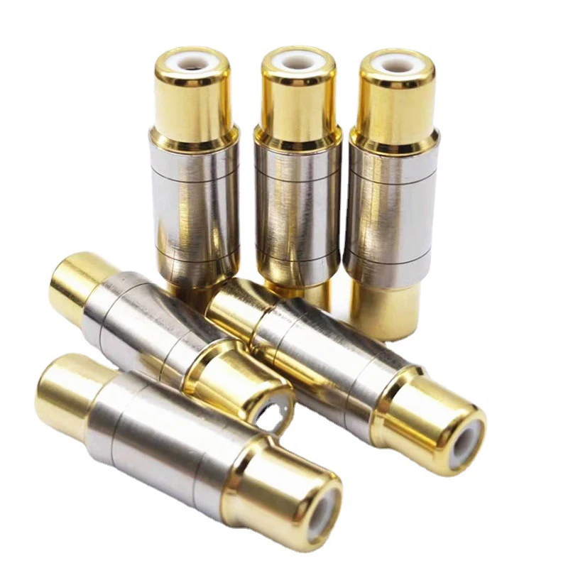 2/4/6PCS Dual RCA Connectors Female to Female Jack Socket Plug Straight Adapter Gold Plated Speaker Cable Extender C5