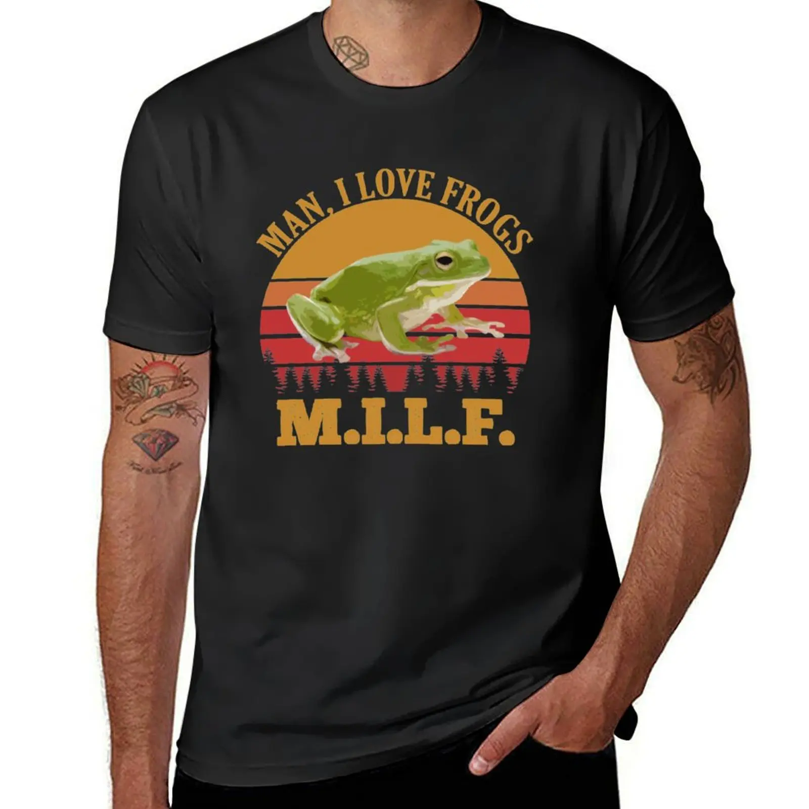 M.I.L.F. - Man I Love Frogs Vintage T-Shirt customs plus sizes cute clothes heavyweights t shirts men