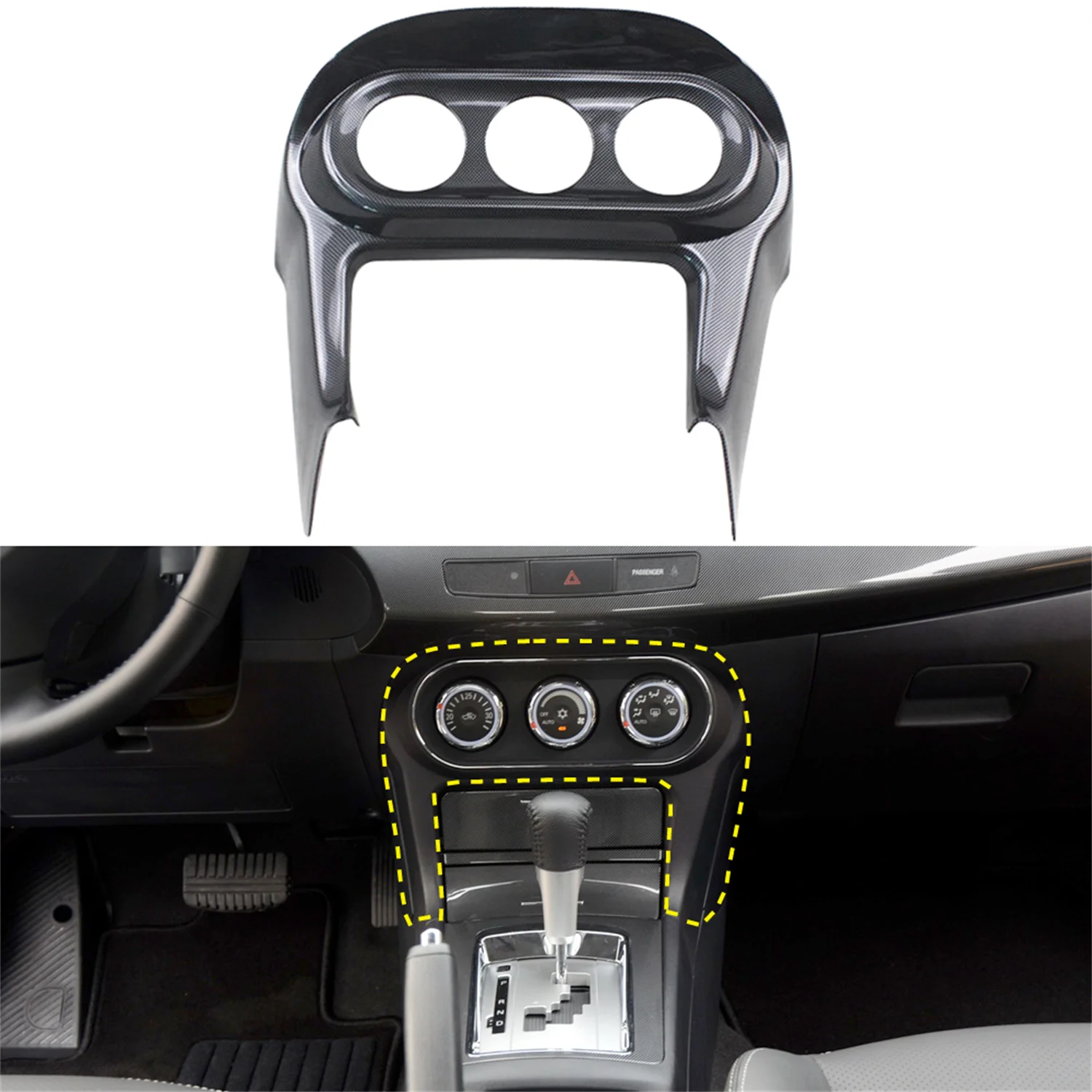For Mitsubishi Lancer 2008-2016 Carbon Black Interior Air Conditioner Switch Button Cover Decor Trim Car Accessories 1pcs