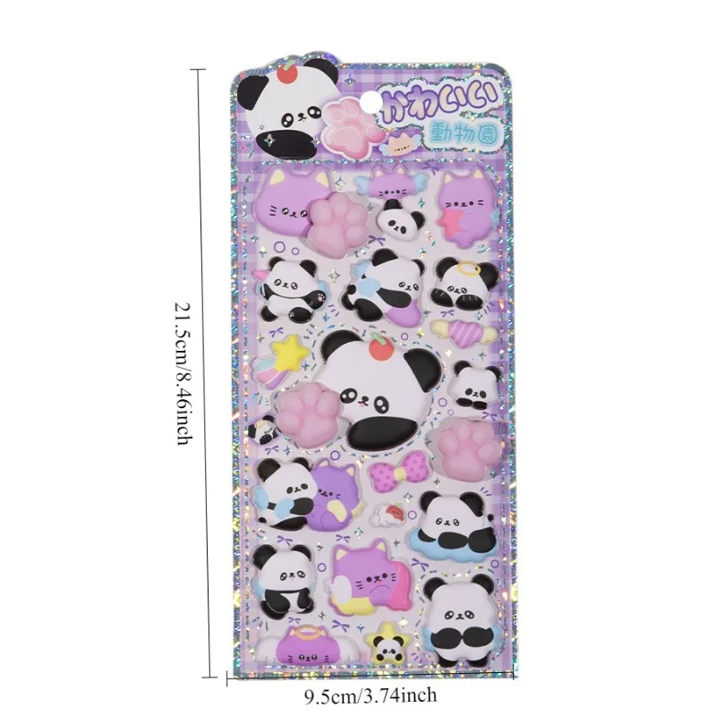 

1 PC 3D Stickers Cute Panda Stickers Decor Animal Journaling Decals For Phone Case Scrapbooking Notebook Laptop Craft