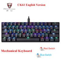 MOTOSPEED CK61 Gaming Mechanical Keyboard Portable 61 Keys USB Wired RGB LED Backlight Keyboard for Computer PC Gaming Gamer