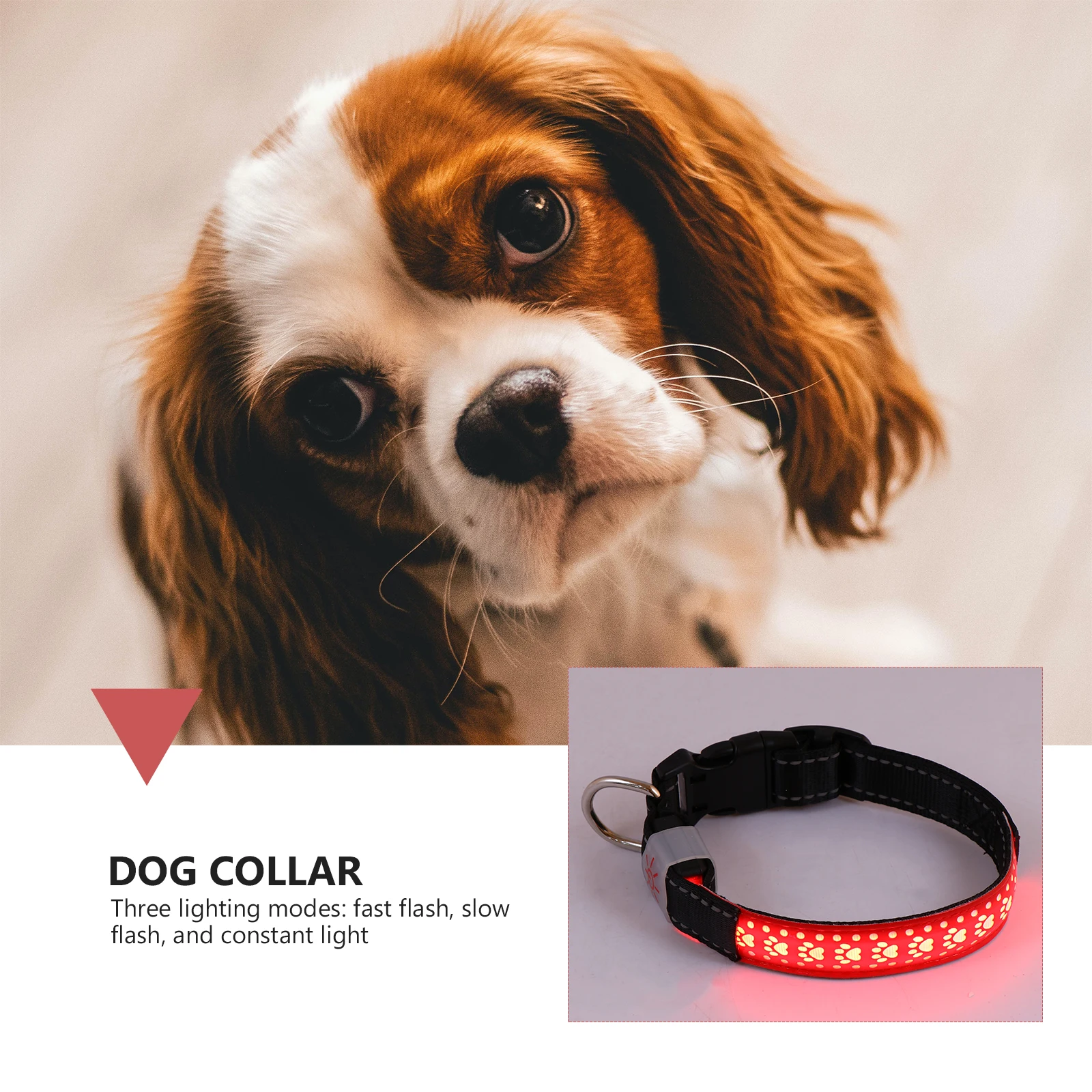 

1pc Led Dog Collar Adjustable Flashing Pet Necklace For Night Safety Walking 3 Modes Constant Light Durable Collar For