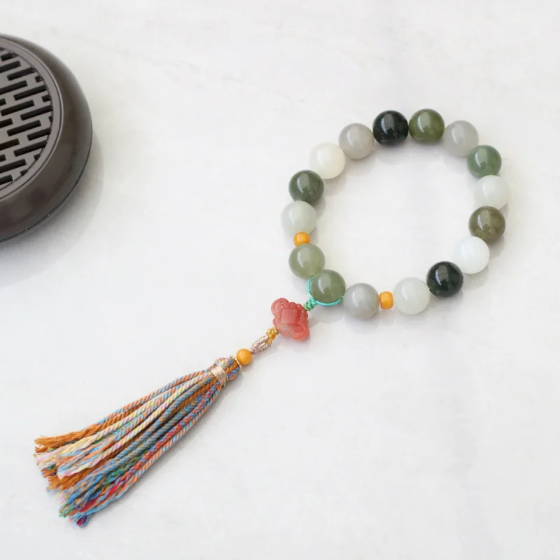 

Multi Jewels Girl Bracelet Handheld Niche Hetian Candy Color Duobao Hand Toy White Jade