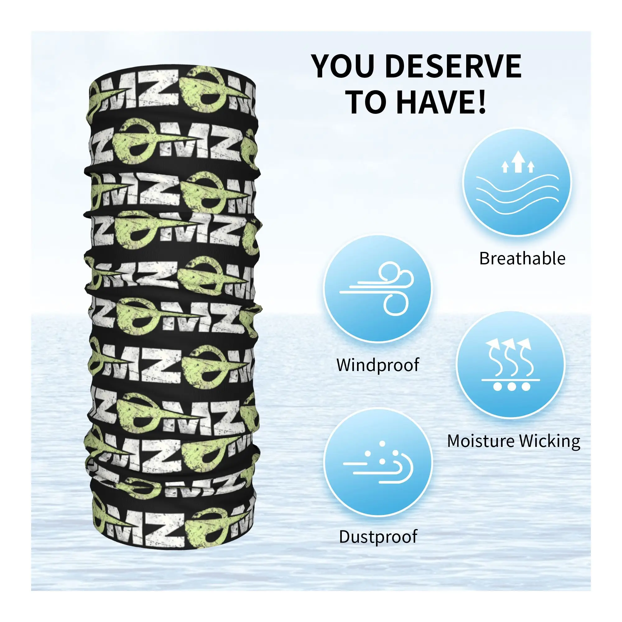 OMZ MZ 월드 빈티지 오토바이 두건 넥 게이터 프린트 마스크 스카프 다기능 모자 러닝 유니섹스 성인 빨 수 있음