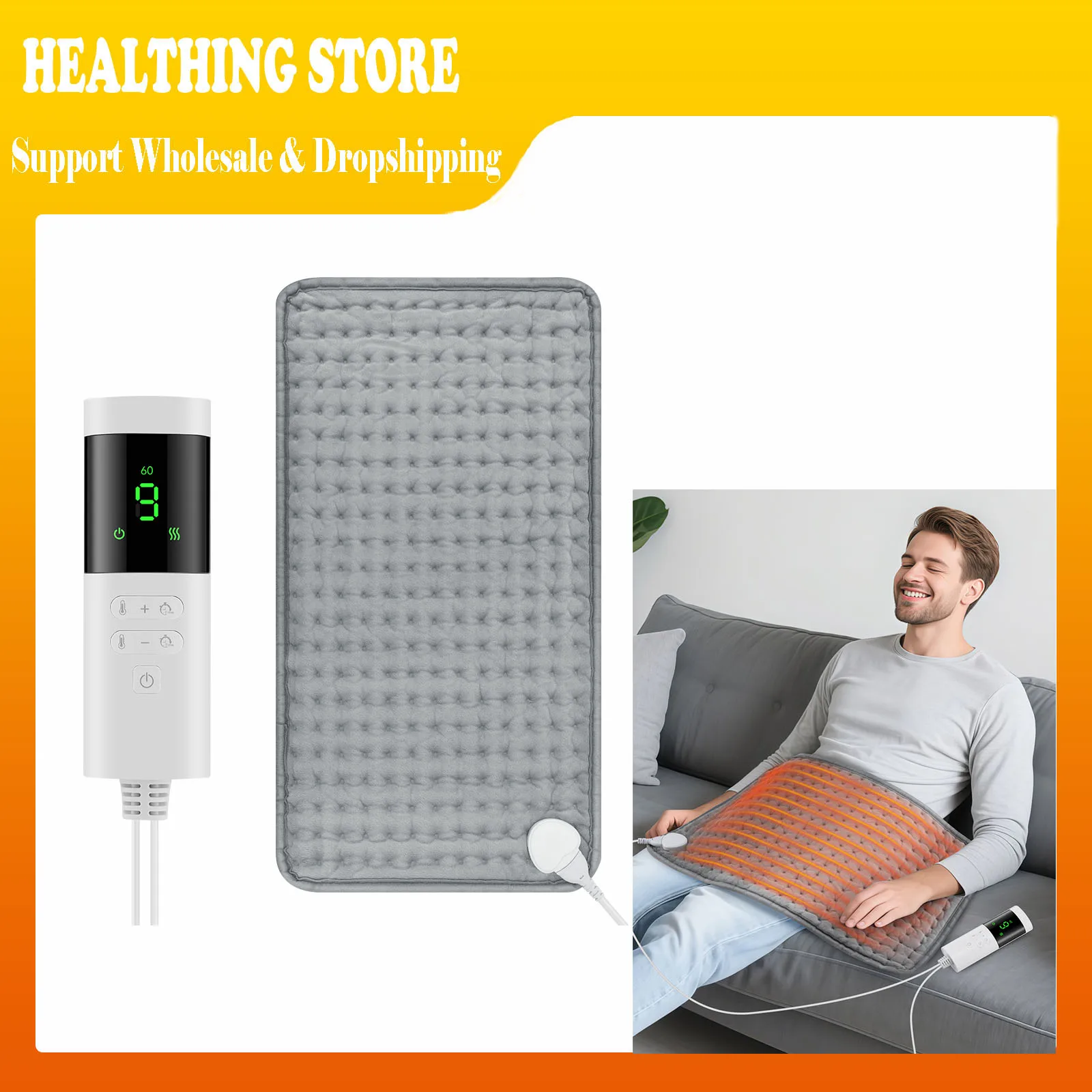 

Electric Heating Pad Soft Heated Pad 9 Constant Temperature Levels 4 Mode timing Blanket for Shoulder Knee Legs Keep Warm