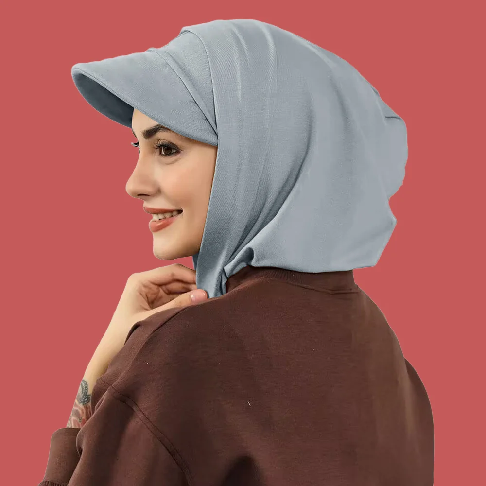 

Женская шляпа с широкими полями, козырек, капот, тюрбан, мусульманский хиджаб, мгновенный шарф, головной убор, шея, Amira, готовая к ношению, повязка на голову, шляпа