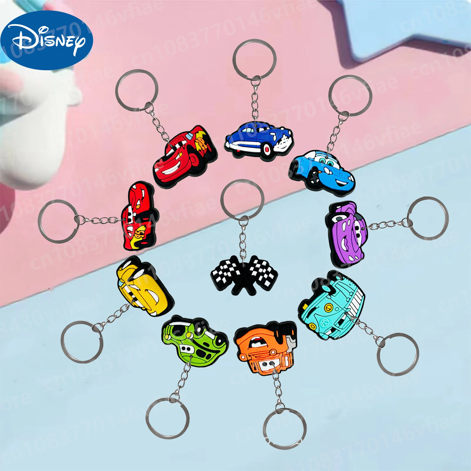 

Hot Disney Animation Cars Series Peripheral Keychain Cartoon Racing Pendant DIY Bag Decorative Accessory Gifts Various Styles