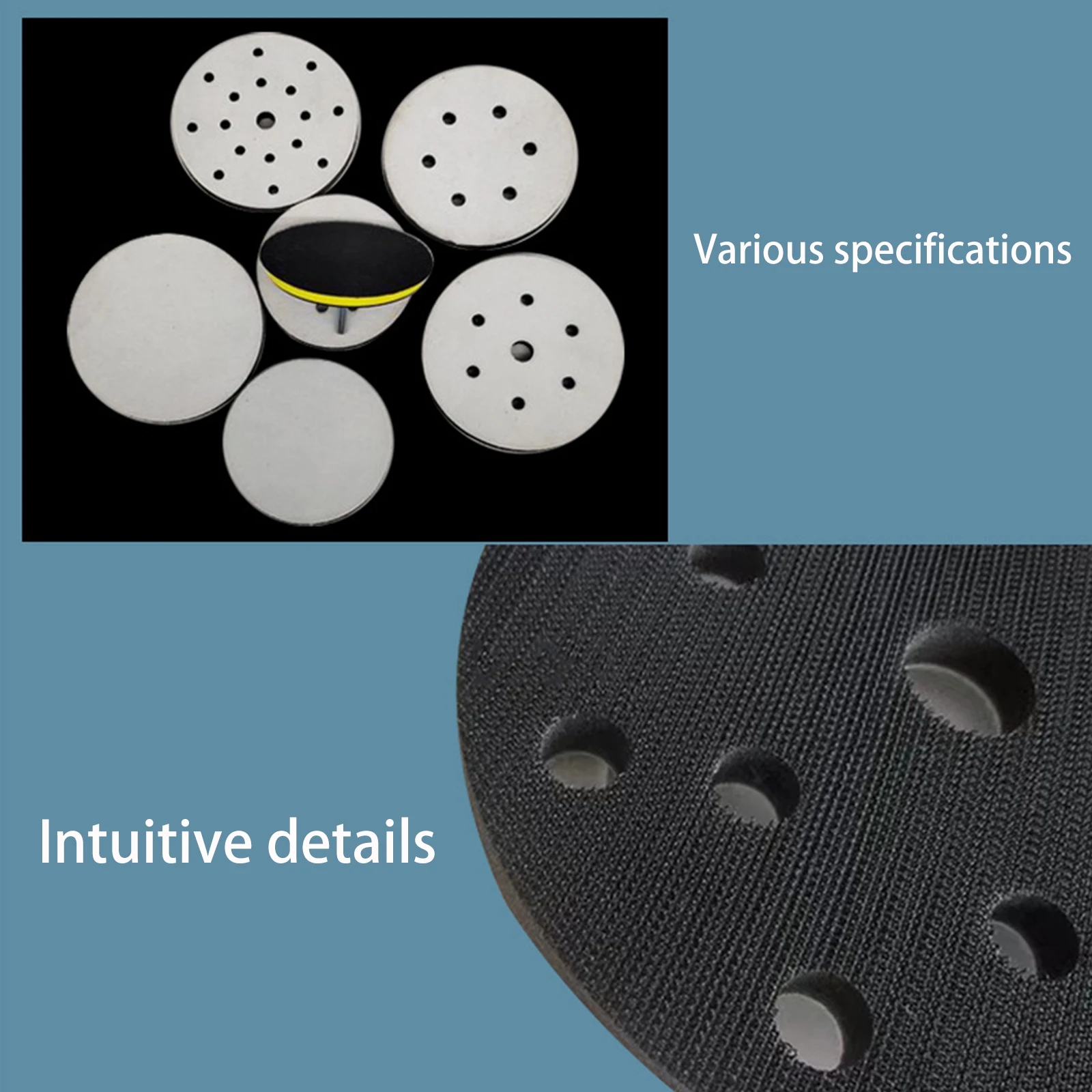 5 Inch 125mm 8 Holes Soft Interface Sanding Polishing Disc Self-adhesive Hook-Loop Backing Pad Abrasive Tools