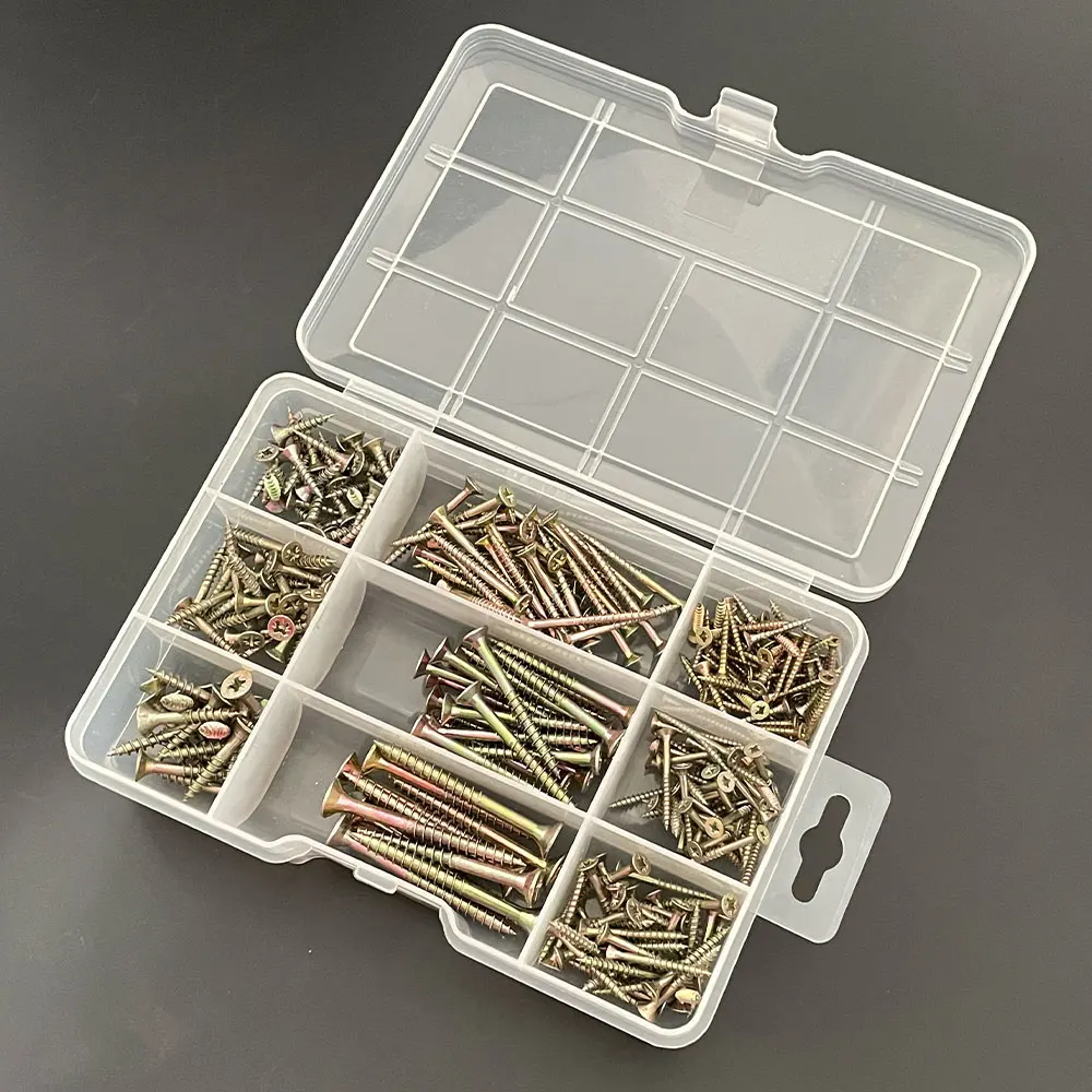 270Pcs Flat Head Self Tapping Screws Set Zinc Plated M3/M4/M5/M6 Sizes for DIY Household Projects Mixed And Assembled Screw Kit