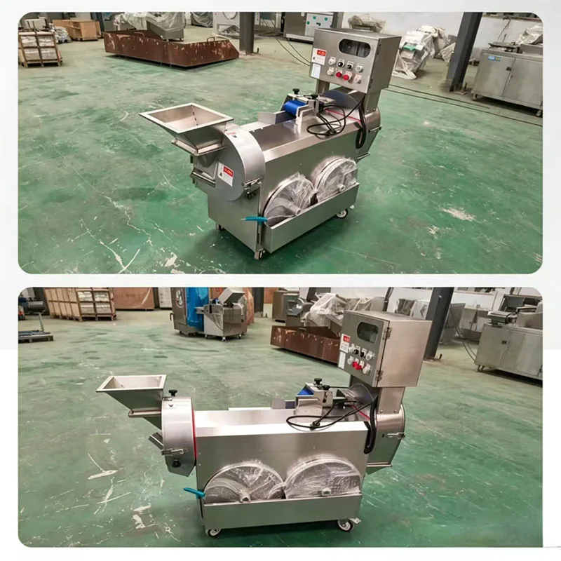 Stainless Steel Dual Head Automatic Vegetable Cutting Machine for Restaurant Canteen Kitchen Processing