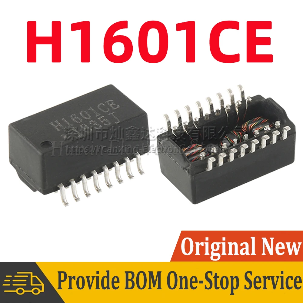 5pcs H1601CE SOP16 SMD Network Transforme 100 Base-t Ethernet Isolation Single Port Transformer Isolated Magnetic Filter