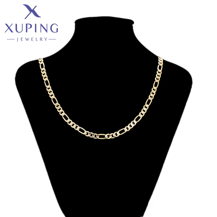 Xuping Jewelry New Arrival 55cm Simple Necklace of Light Gold Color Women Exquisite Gift X001256025