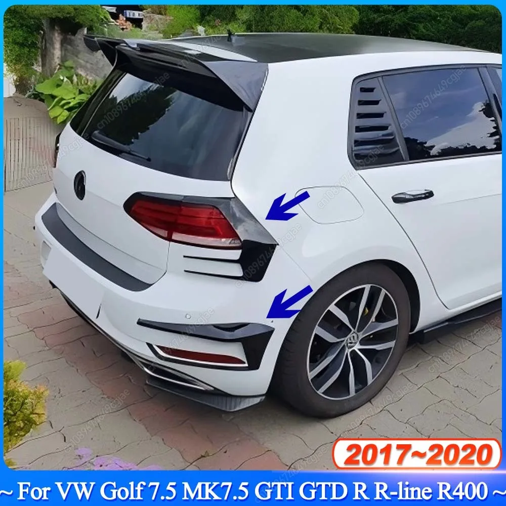 

Для VW Golf 7.5 MK7.5 GTI GTD R R-line R400 2017-2020 ABS отделка заднего бампера автомобиля воздушный нож крышка заднего фонаря черные комплекты кузова тюнинг