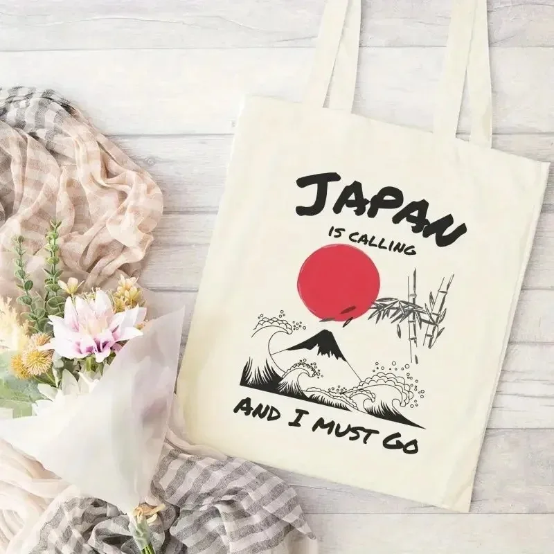 

Aesthetic Tokyo Cityscape Canvas Tote Bag Asian Collection Stylish Japanese Print for Gym Travel Shopping Canvas Handbag