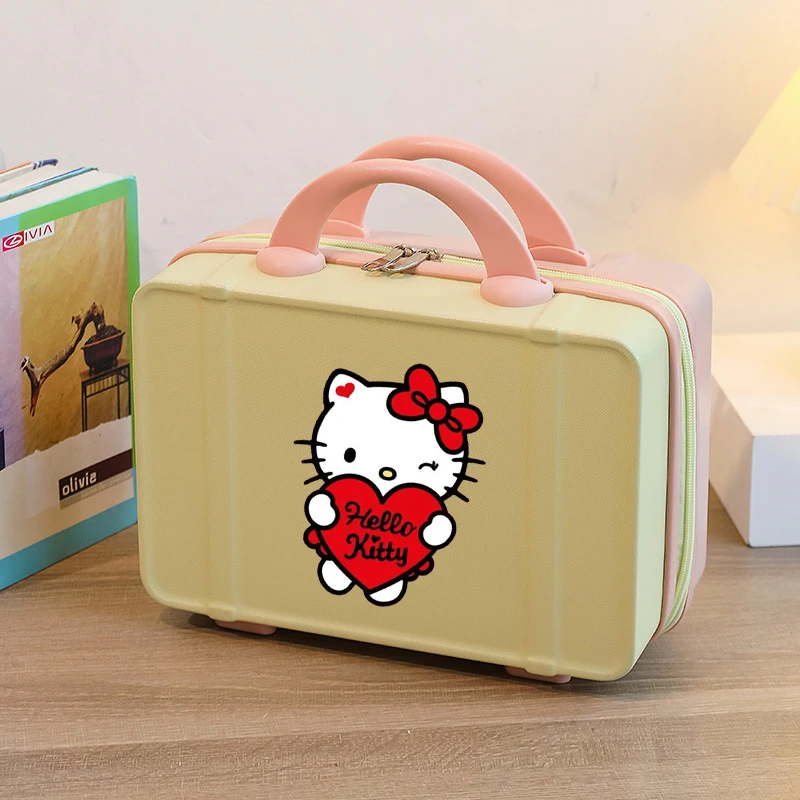 Hellokittys Cosmetic Case Sanrios Mini Suitcase Small 14 Inches Girl Kawaii Cartoon Suitcase Light Short Distance Suitcase