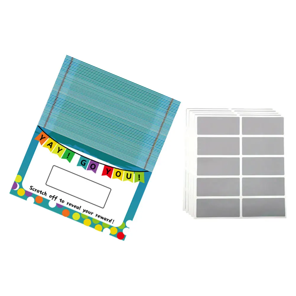 

50pcs Scratch Off Blank Cards Mini Scratchers Party Games School Supplies Kids Toys Prizes Decorations Event Cards