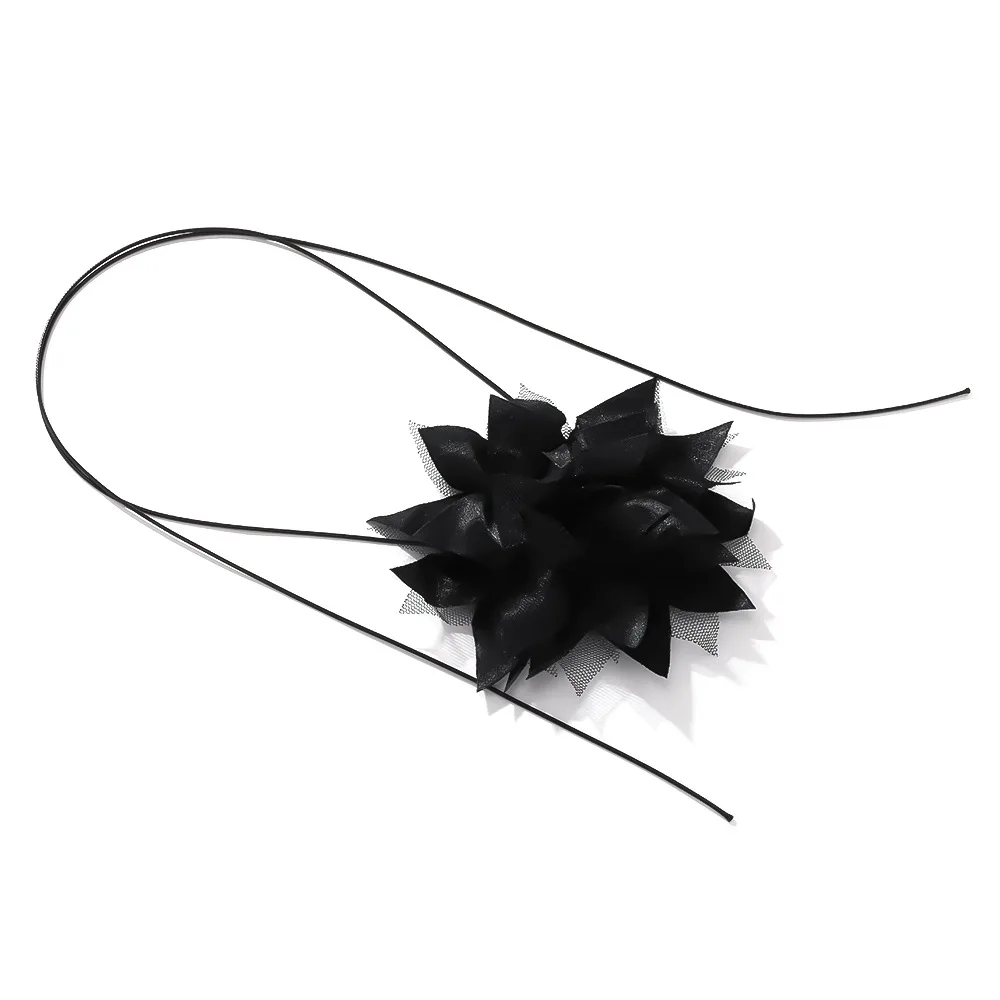New exaggerated handmade laminated fabric large flower neck chain fashionable light luxury adjustable flower necklace women
