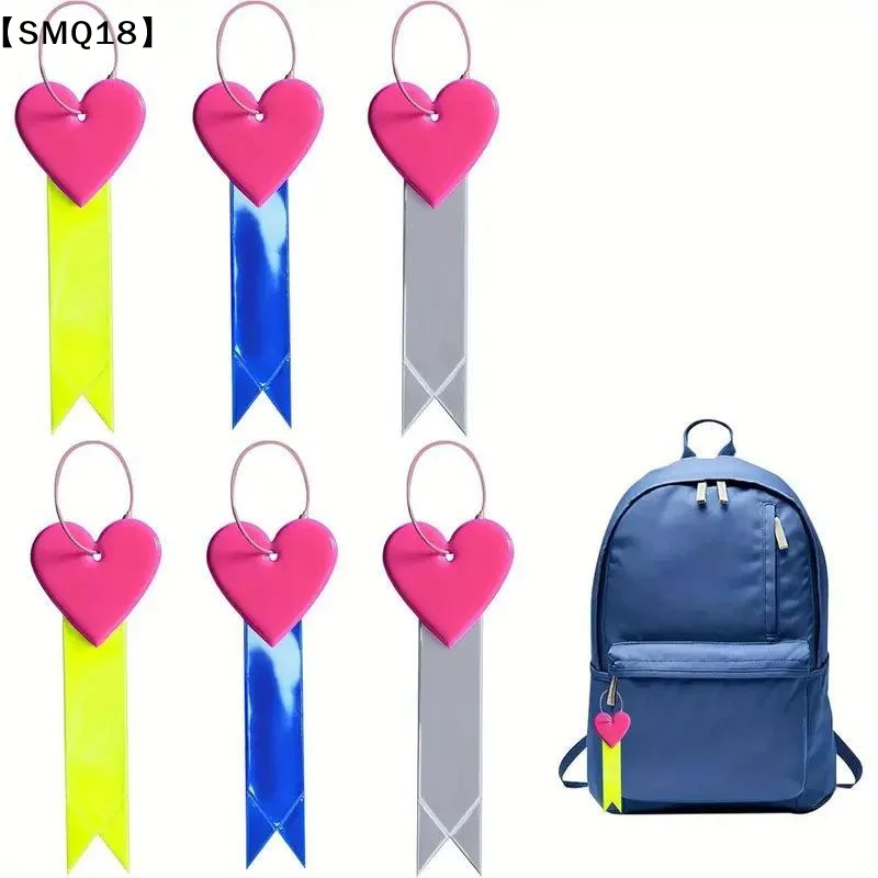 1Pc Bicycle Seat Cushion Reflective Strip Heart Shaped PVC Tail Light High Visibility Riding Bicycles Backpacks Helmet【SMQ】