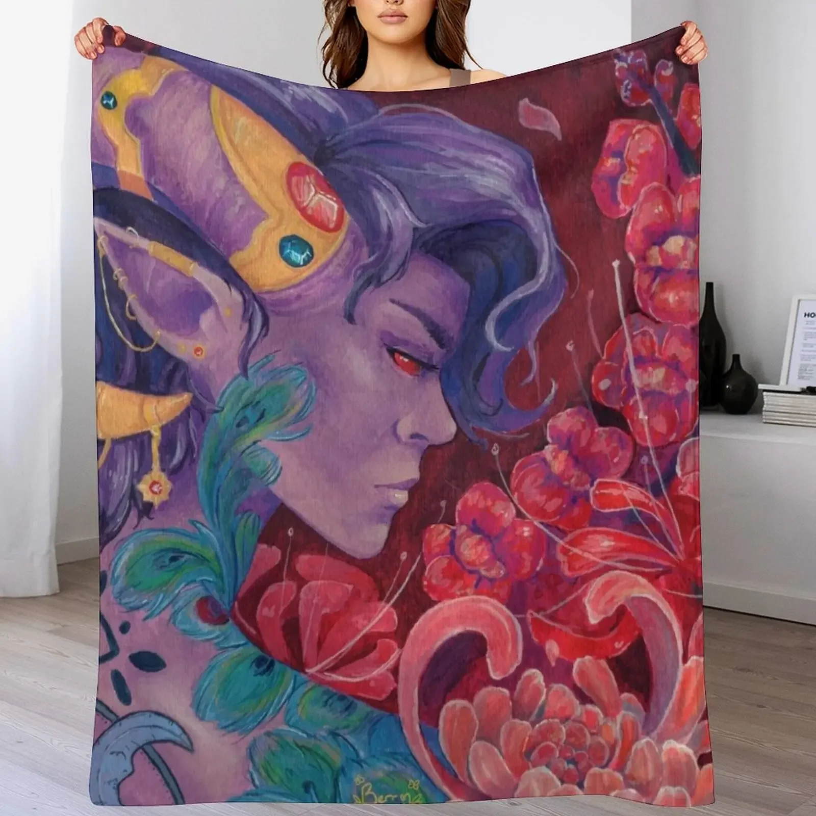 Mollymauk Tealeaf - Eyes Never Shut Throw Blanket Decorative Beds Flannel Tourist Blankets