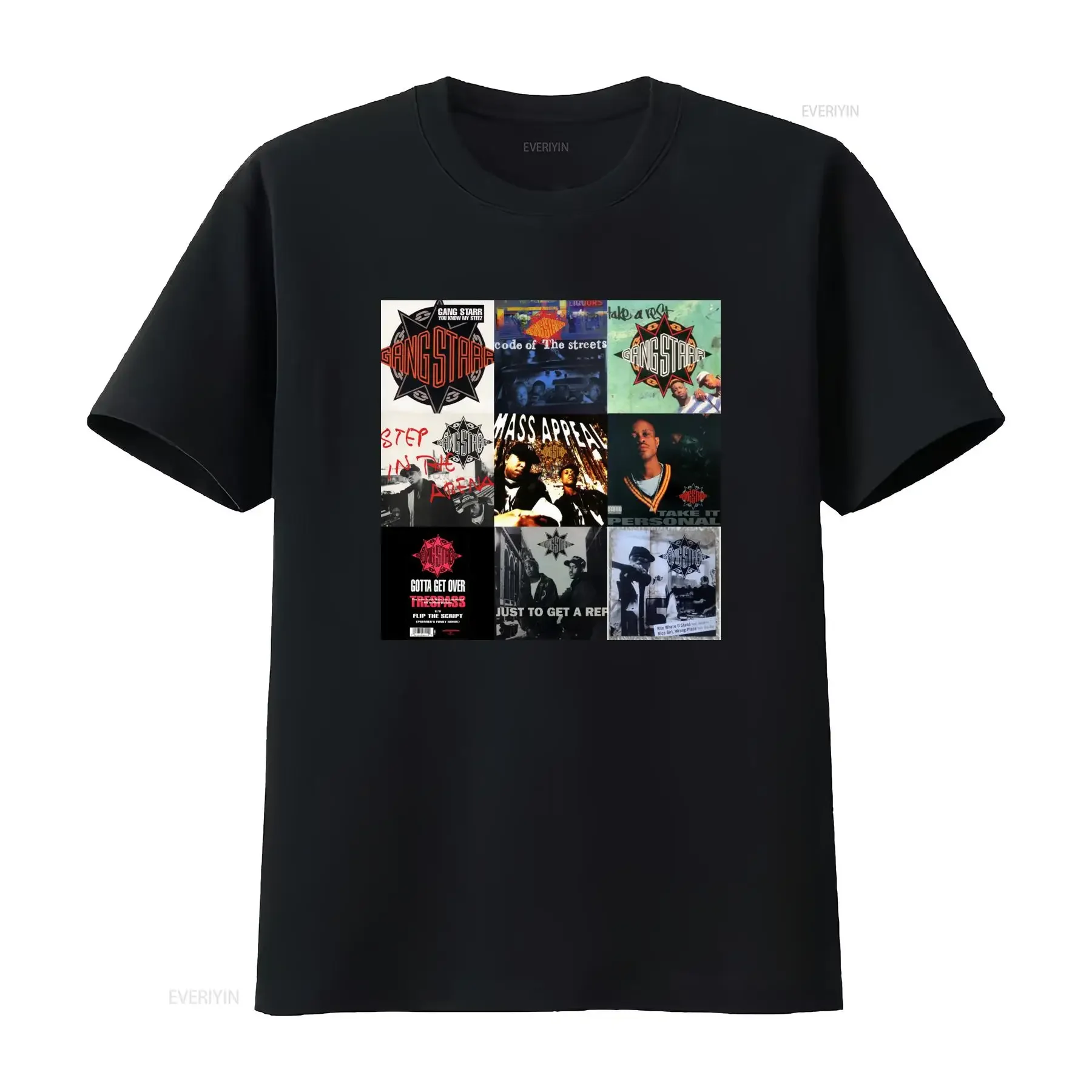 Gang Starr Is Forever Short Slevee Black T Shirt vintage Washed Top For Everyday Wear Casual Comfortable streetwear Breathable