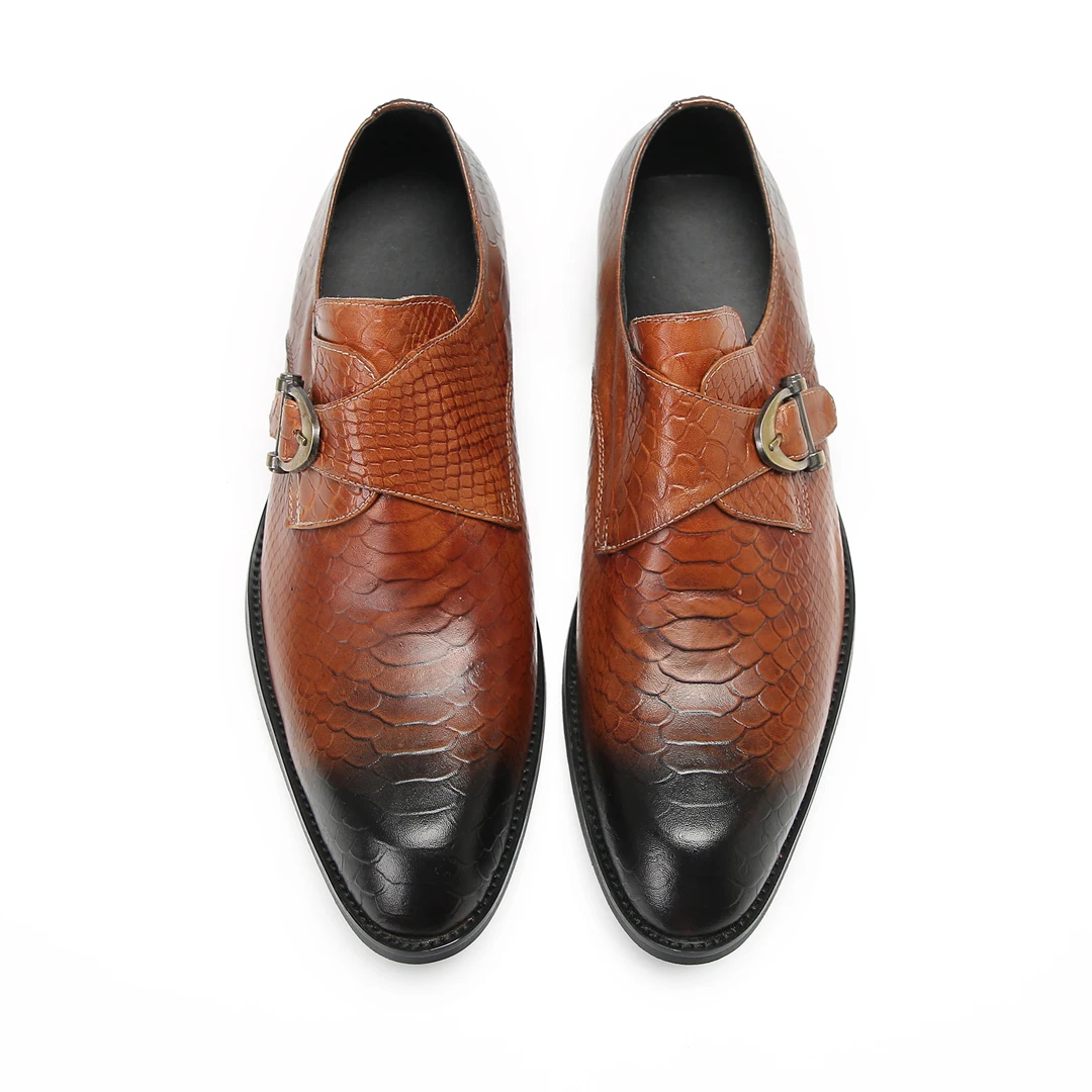 Sapatos de couro Oxford artesanal premium masculino, estilo clássico, genuíno