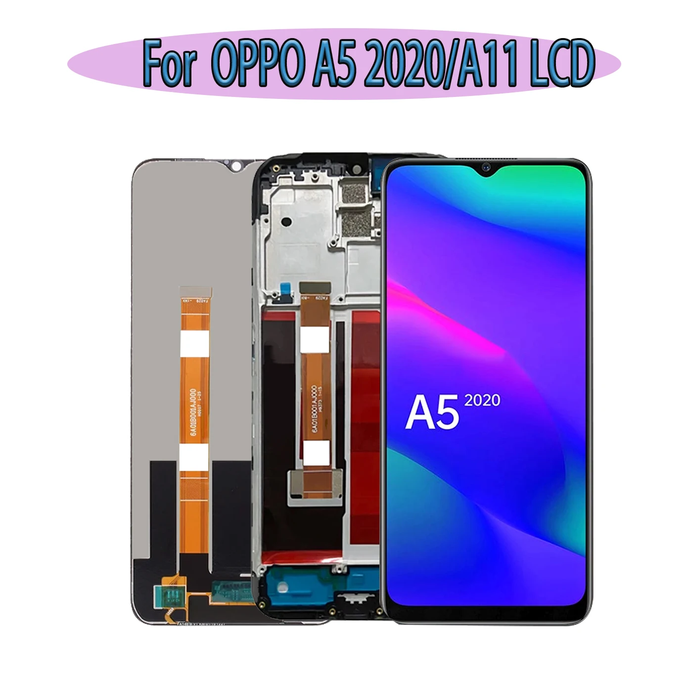 LCD Tested For Oppo A5 2020 Display CPH1933 CPH1935 Screen Touch Panel CPH1931 CPH1959 Digitizer Replacement Parts No/With Frame