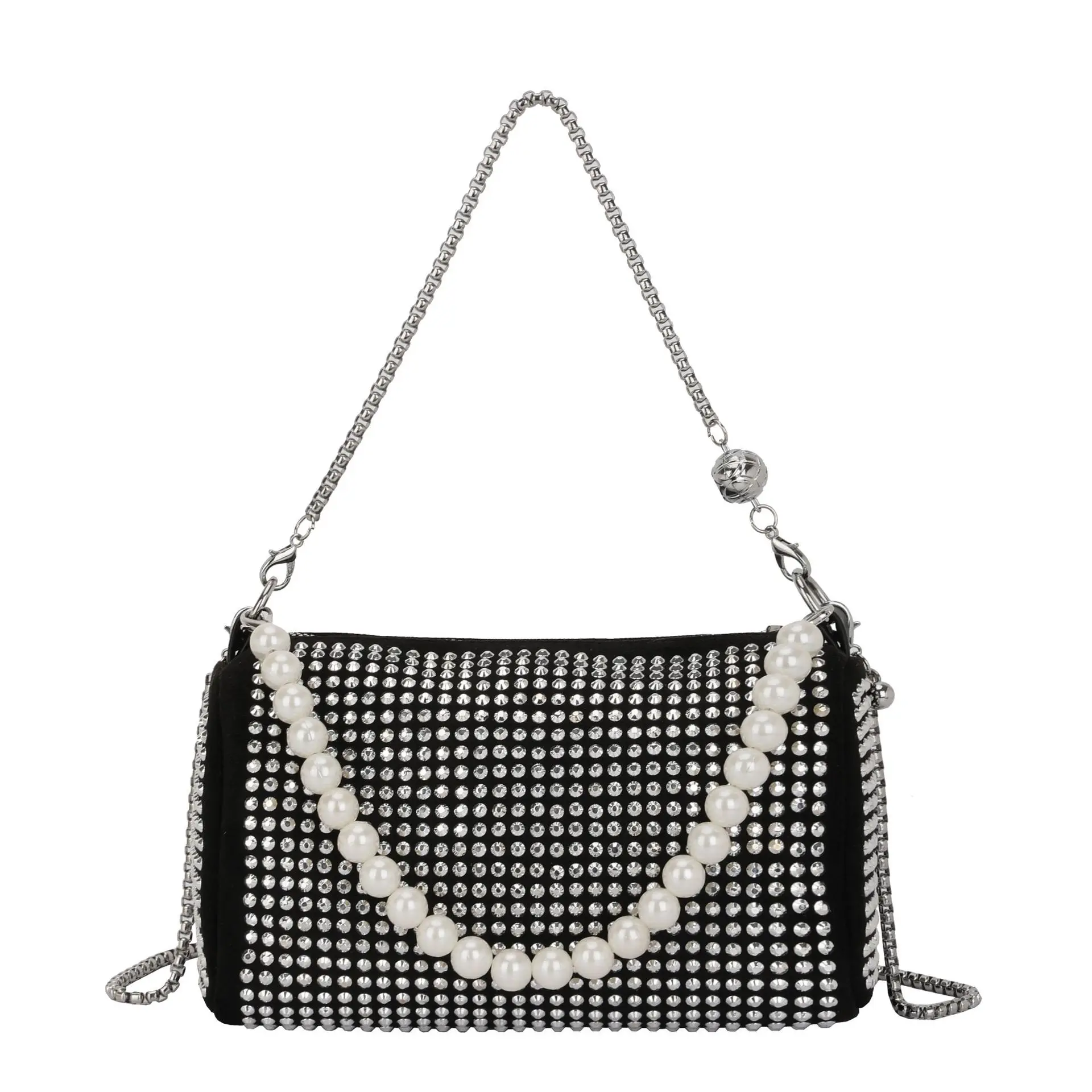 حقيبة كروس فاخرة مزينة باللؤلؤ لعام 2025 للنساء، حقيبة صغيرة منظمة مدمجة، محفظة عصرية تحت الإبط للحفلات والتاريخ #5